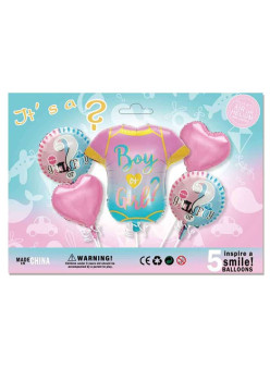 Set baloane pentru gender reveal, roz/albastru