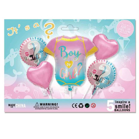 Set baloane pentru gender reveal, roz/albastru