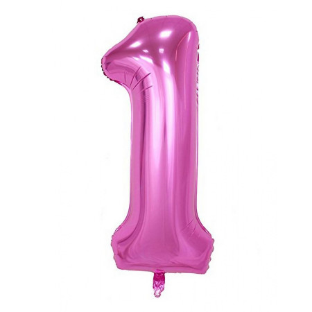 Balon din Folie Flippy, Cifra 1, 81 cm, Pentru Aer sau Heliu, Mov