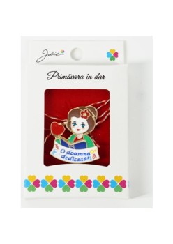 Martisor Brosa Mica in Cutie, Dimensiune Brosa 2.5-3 cm, Material Metal, Model 