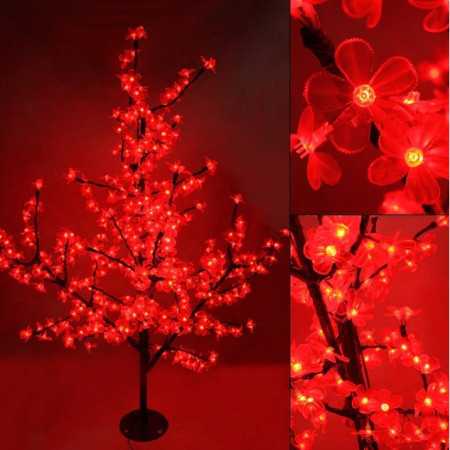 Decoratiune Luminoasa Crenguta 72 LED -uri Flori 1.2 m Rosu