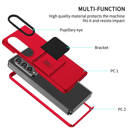 Husa de protectie Flippy, Pliere Tridimensionala, Multifunctionala, PC, pentru Samsung Galaxy Z Fold 4 5G, Rosu