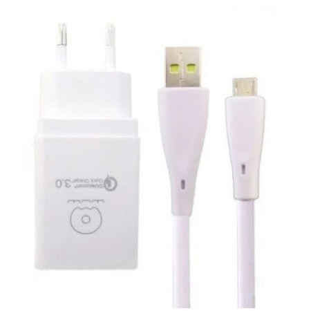 Incarcator priza QC 3.0 USB Type-C WUW T27 cu cablu inclus, Blister Alb