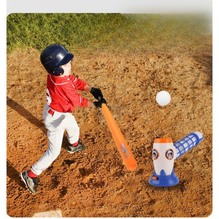 Joc de Baseball Interactiv, Lansator Flippy, Aruncare Automata, Include Bata si 5 Mingii, 37 x 23 x 16 cm Baza, 59 cm Bata, Multicolor