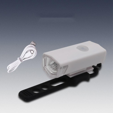 Far cu LED proiector pentru bicicleta\trotineta, Flippy, reincarcabil, cablu USB inclus, 3 moduri de lumina, IPX4, Alb, 6.5x2.9x2.3 cm