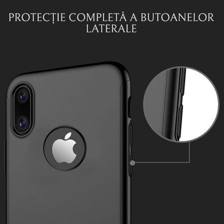 Husa Apple iPhone X IPAKY Full Cover 360 Negru + Folie Cadou