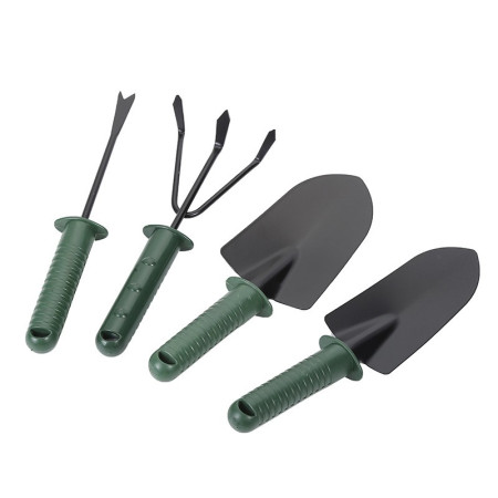 Set 4 Unelte de Gradina Flippy, pentru Plantare Prelucrare Sol si Ingrijire Plante, Material PVC si cardboard, 25 x 8.5 cm, verde