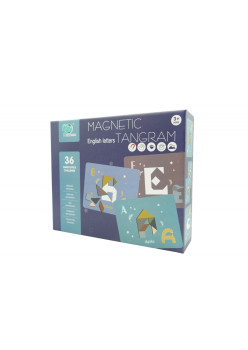 Joc Magnetic Tangram, tabla si forme diverse magnetice, 34 de piese, pentru copii, +3 ani, multicolor