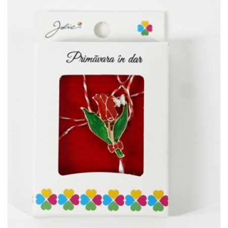 Martisor Brosa Mica in Cutie, Dimensiune Brosa 2.5-3 cm, Material Metal, Model Lalea