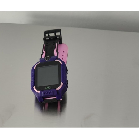 Ceas Smartwatch Flippy, Pentru Copii, Model Q19 Z6, Localizare LBS, Istoric Traseu, Monitorizare Spion, Camera Foto, Lanterna, Chat Vocal, Apel SOS, Roz/Mov