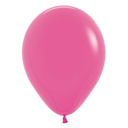 Set 10 Baloane din Latex, Flippy, Model Party cu Buline si Simple, 30 cm, Fucsia, 2.8 g