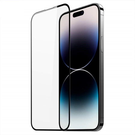 Folie de protectie Ceramica Flippy®, Transparenta HD, 9H, pentru Apple iPhone 15 Pro margini negre