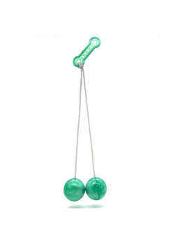 Jucarie interactiva cu bile, Flippy, Clackers ball, antistres, Verde, 40 mm