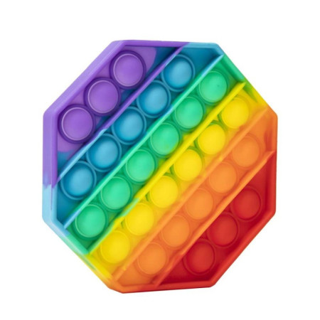 Jucarie Pop it Now & Flip it, Push Bubble Hexagon Multicolor Model 2