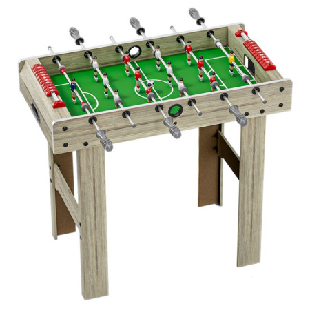 Masa de Fotbal cu Teren si 18 Jucatori Flippy, 6 Manere, cu Tablou pentru Scor, din Metal, Lemn si ABS, 81 x 43 x 78 cm, cu Picioare, pentru copii/adulti, Gri