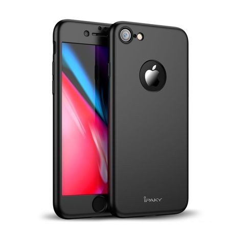 Husa Apple iPhone 8 IPAKY Full Cover 360 Negru + Folie Cadou