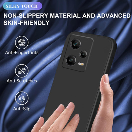 Husa de Protectie, Flippy, pentru Xiaomi Redmi Note 12 Pro 5G, Liquid Silicone, cu Microfibra pe Interior, Protectie Antisoc, Compatibil Incarcare Wireless, Negru