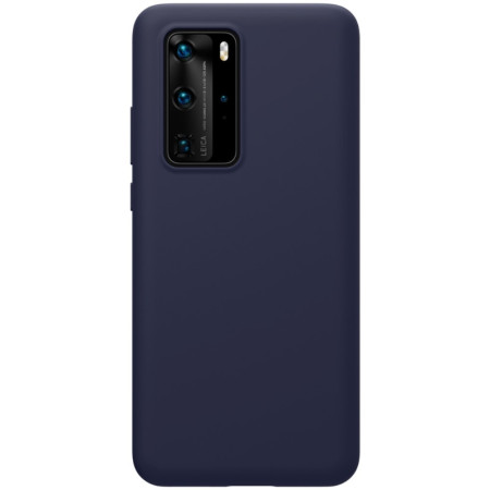 Husa protectie compatibila cu Huawei P40 Pro Liquid Silicone Case Albastru inchis