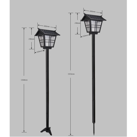 Lampa solara de tip stalp pentru gradina, Flippy, Alb Rece