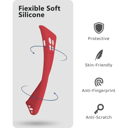 Husa de Protectie, Flippy, pentru OnePlus 11 5G, Liquid Silicone, cu Microfibra pe Interior, Protectie Antisoc, Compatibil Incarcare Wireless, Rosu