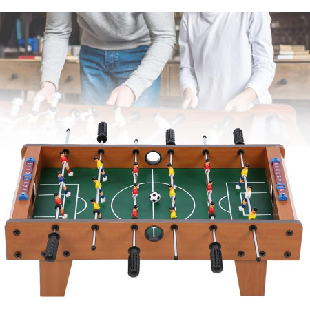 Masa de fotbal cu teren si 18 jucatori Flippy, cu tablou pentru scor, din metal, lemn si ABS, 50 x 25 x 15.5 cm, pentru copii