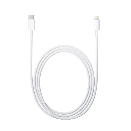 Cablu de date si de incarcare Apple, USB Tip-C-Lightning, 1 metru, Flippy, Alb