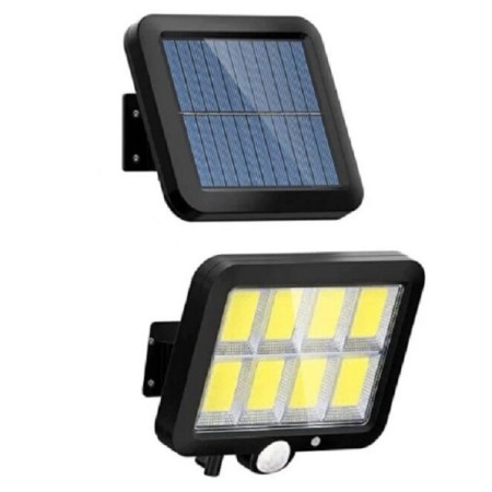 Lampa Solara LED 160 COB, Flippy, 8 Grile, Senzor de Lumina si Miscare, Lungime Cablu 4.6 m, Lumina Alba