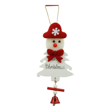 Ornament de brad om de zapada, Flippy, alb, lemn, 20 cm