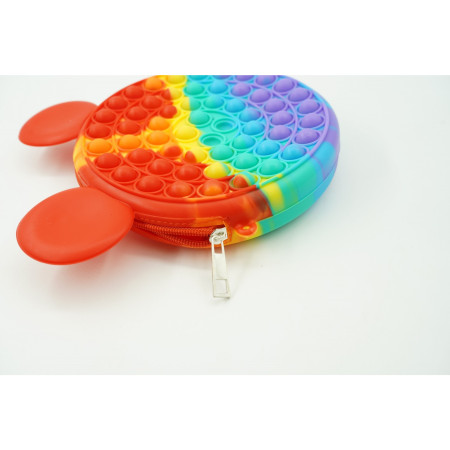 Jucarie antistres din silicon, Pop it Now and Flip It, Flippy, Geanta, Model 1, Multicolor