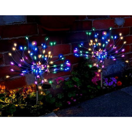 Lampa solara sub forma de artificii, 90 LED-uri, multicolor, Flippy