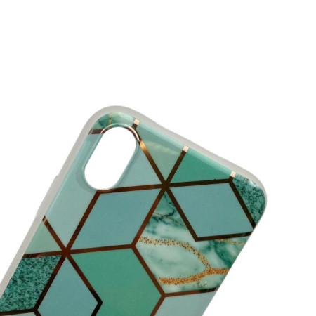 Husa protectie pentru Apple iPhone XR Soft IMD TPU Marble Geometric Verde