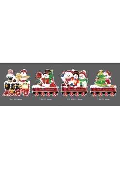 Christmas card light-up train - Christmas train M - with 8 poles