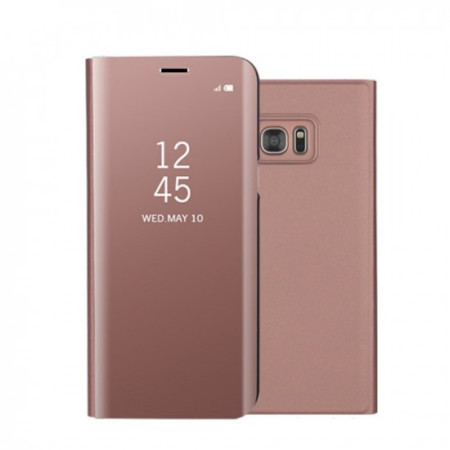 Husa Samsung Galaxy A8 2018 Flip Cover Oglinda Roz