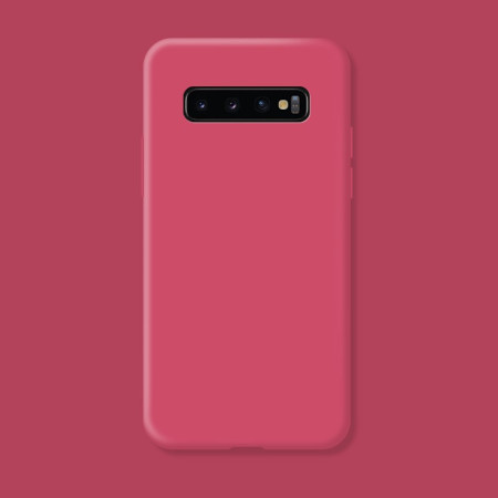 Husa protectie Flippy compatibila cu Samsung Galaxy S10 Liquid Silicone Case Fuchsia