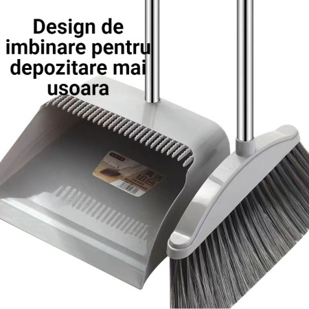 Set matura, faras cu coada si matura silicon, Flippy, Pentru uz casnic, Plastic/Otel, Gri, 90 x 72 x 100 cm