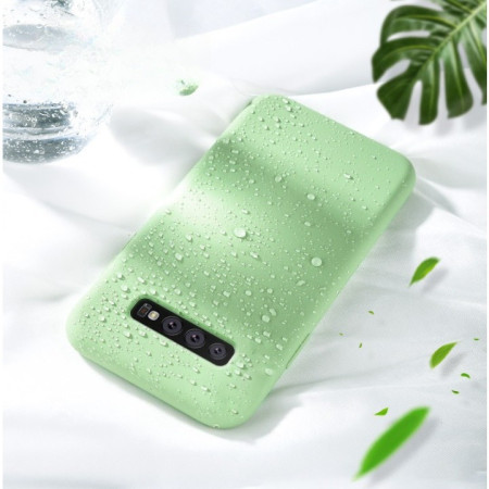 Husa protectie Flippy compatibila cu Samsung Galaxy S10 E Liquid Silicone Case Verde inchis