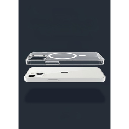 Husa protectie Flippy pentru iPhone 14 Pro Max Mag Safe, 2 in 1 incarcare si magnet, Acril, rezistent la socuri, Transparenta