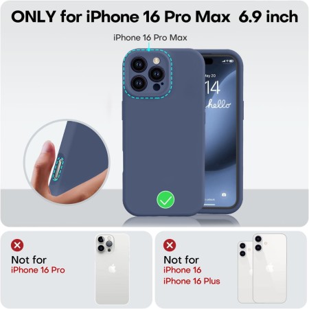 Husa de Protectie Matte TPU, Flippy, pentru Apple iPhone 16 Pro Max, Protectie Camera, Antisoc, Antizgariere, Antialunecare, Acoperire Completa, Albastru