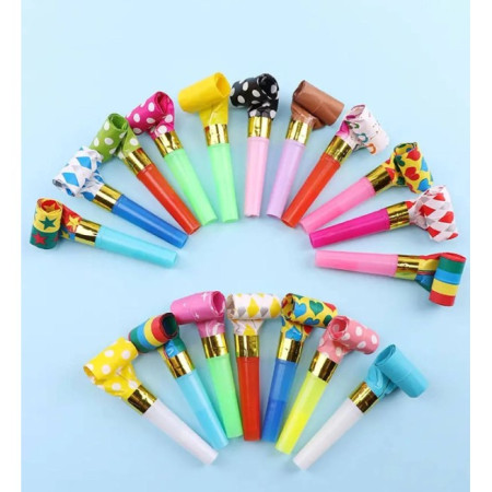 Set 6 Suflatori, Flippy, pentru Petrecere, Tematica Aniversare, 8 cm, Multicolore cu Imprimeu