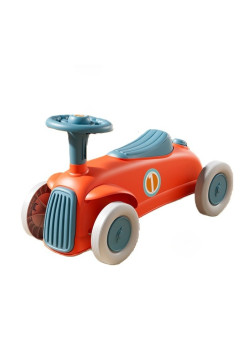 Masinuta Ride-On Flippy, cu Sistem Anti-Rasturnare, Claxon pe Volan, 1-6 Ani, 60 x 28 x 34 cm, Rosu-Albastru