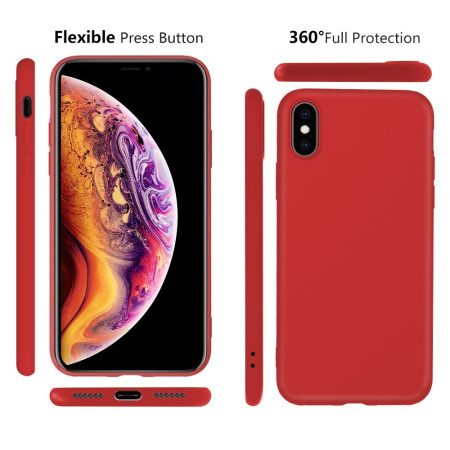 Husa protectie compatibila cu Apple iPhone X/XS Liquid Silicone Case Rosu