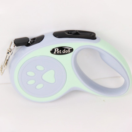 Lesa Automata Retractabila, Flippy, pentru Caini, 5 m, 20 kg, ABS, Verde/Bleu, 8x12x4 cm