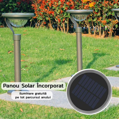 Lampa solara LED cu 2 moduri de fixare, IP65, material ABS, baterie 4.5 V, 200 mah, 450 Lumeni, 42.5 x 15 cm, alb cald,