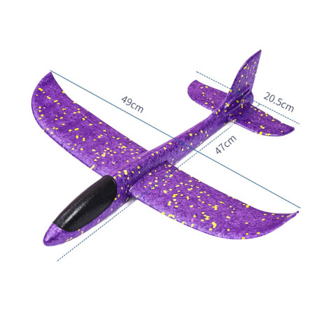 Avion Planor, Flippy, Simplu, din Poliester, 48 cm, Violet