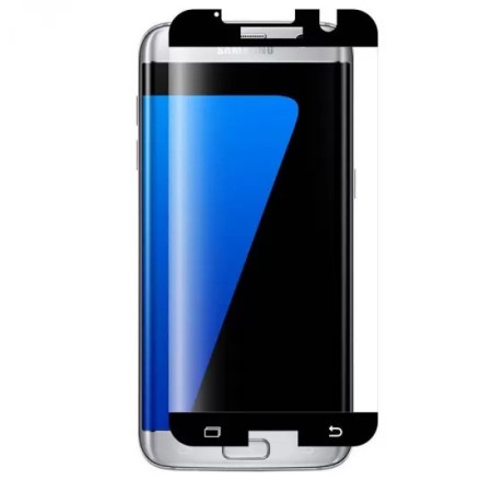 Folie Sticla Securizata pentru Samsung Galaxy S7, Full Face V2, Transparenta HD, lipici pe margine, 9H, Negru