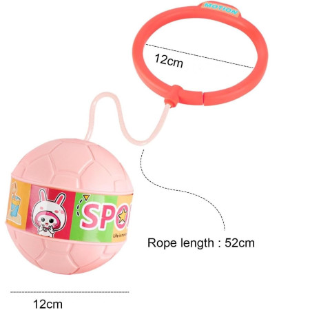 Minge pentru Sarit, Flippy, Tip Coarda Hula Hoop, Cerc 12 cm, Coarda 52 cm, Minge 12 x 11 cm, Functie Iluminat, 4-6 Ani, Plastic, Roz