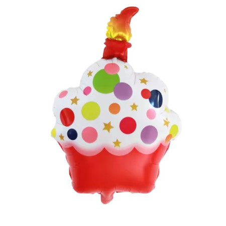 Balon din Folie Metalizata, Flippy, Figurine Dulciuri, Model 2, Tematica Prajitura Aniversara, 68x44 cm, Ambalaj Individual, Pai Inclus, Umflare cu Aer sau Heliu, Multicolor