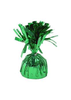 Greutate pentru Baloane cu Heliu, Flippy, din Folie cu Franjuri, 170g, 13 x 5 x 3 cm, Verde