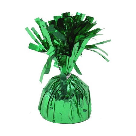 Greutate pentru Baloane cu Heliu, Flippy, din Folie cu Franjuri, 170g, 13 x 5 x 3 cm, Verde