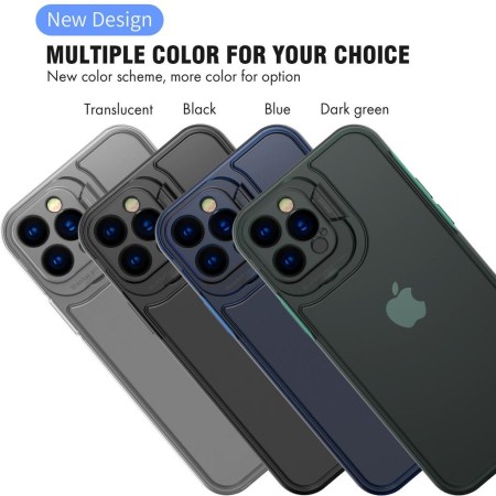 Husa de protectie pentru Apple iPhone 14 Pro Max, Flippy, Bracket series cu suport si protectie pentru camera, Transparent